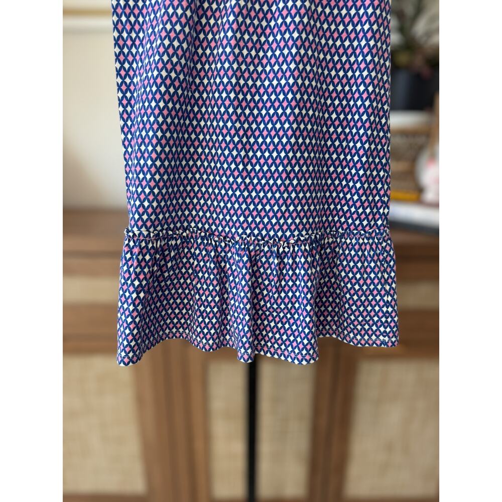 Boden Blue & Pink V-Neck Fit & Flare Dress - Picture 10 of 10